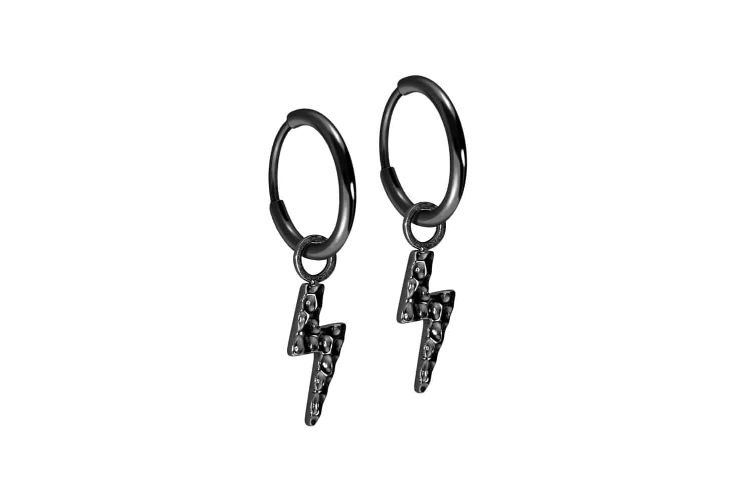 Titan Ohrclicker Creolen BLITZ + GEHÄMMERTE STRUKTUR von Piercingline